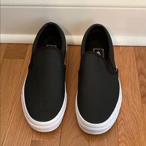 Women’s Black Slip-On Vans Sneakers - 8